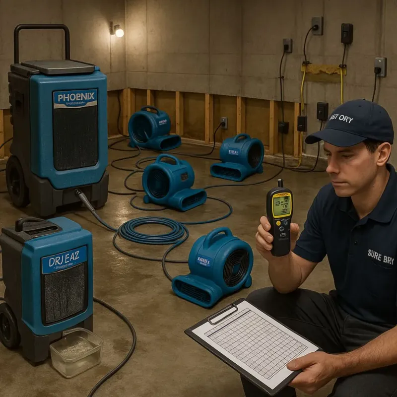 Structural Drying and Dehumidification process in Chester, IL